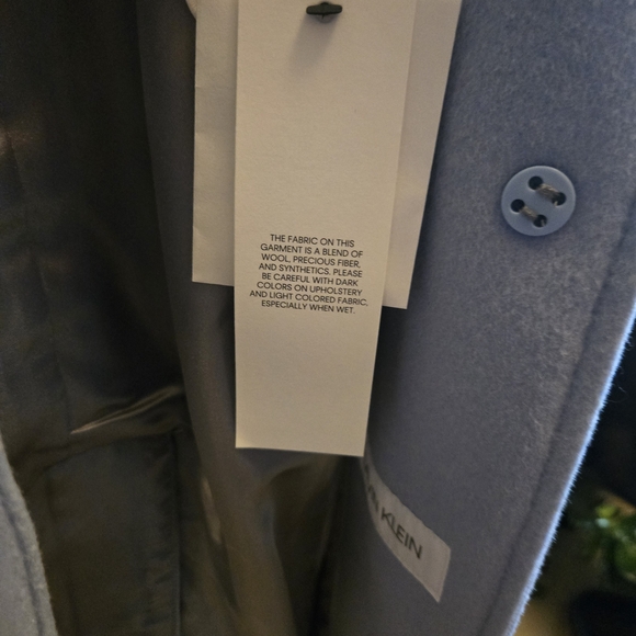 NWT Calvin Klein Baby Blue Wool Coat - Picture 7 of 8